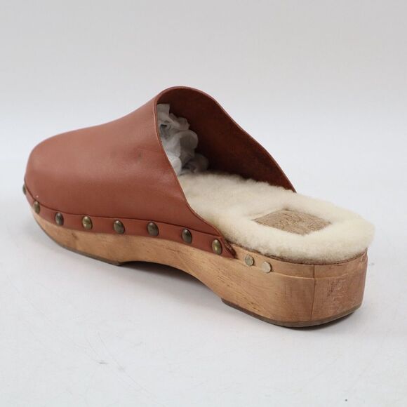 NEW Beek Mallard Mule Clogs Shearling Footbed Studded, Tan Leather, 8US MSRP$340 - Picture 6 of 11